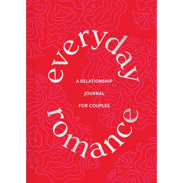 red Everyday Romance relationship journal cover with white circular title