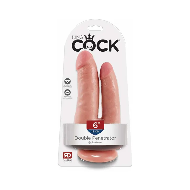 Pipedream King Cock 6-Inch Beige Double Penetrator retail card front