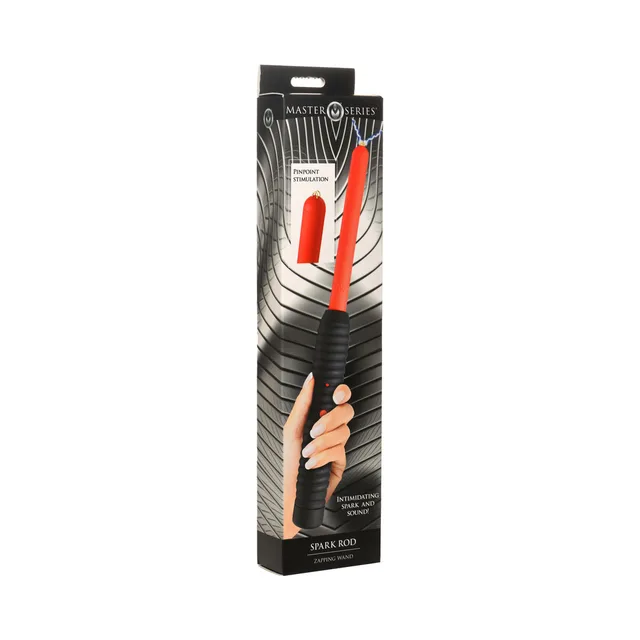 Master Series Spark Rod box showing red wand with long ribbed black handle