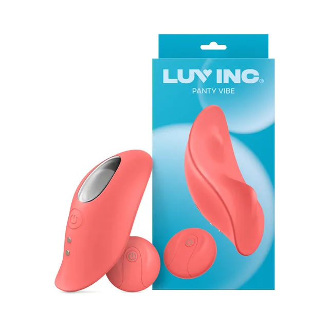 Orange Luv Inc PV72 vibrator and round remote beside blue box