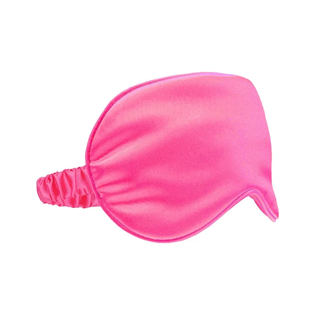 Angled hot-pink Ouch satin mask with gathered strap