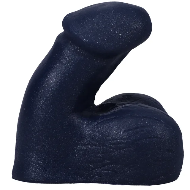 Tantus On The Go sapphire silicone packer left side profile