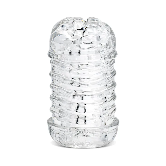 Full view of The Handy Touch clear ribbed sleeve