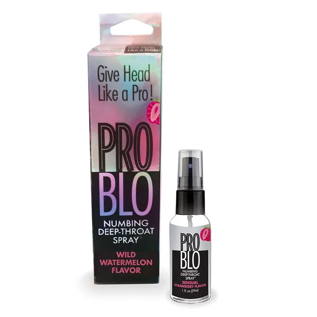 Pro Blo Strawberry 1 oz black pump bottle and carton
