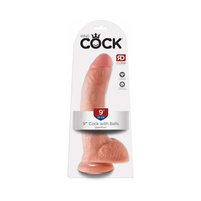 Pipedream King Cock 9-Inch Beige Dildo with Balls retail card front