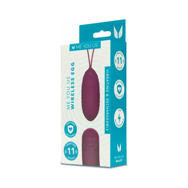 Me You Us purple Wireless Egg vibrator retail box