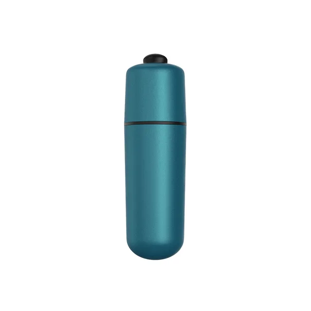 Upright teal Waouhhh bullet with black button cap