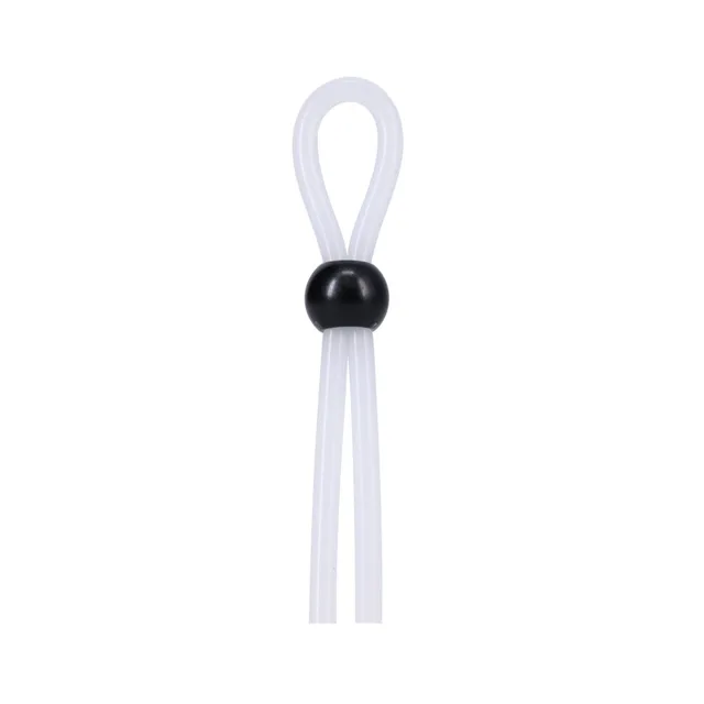 Clear Lasso loop with round black single-lock slider