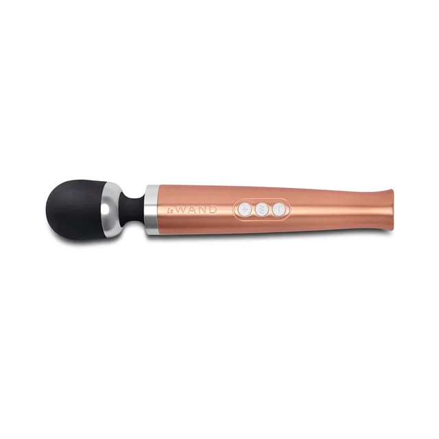 Side view of rose-gold Die Cast wand with black silicone head