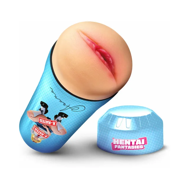 Hentai Fantasies Asuna sleeve masturbator with blue printed outer sleeve and matching cap