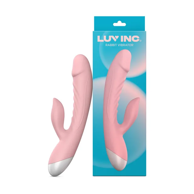 Luv Inc RV20 pink rabbit vibrator beside retail box