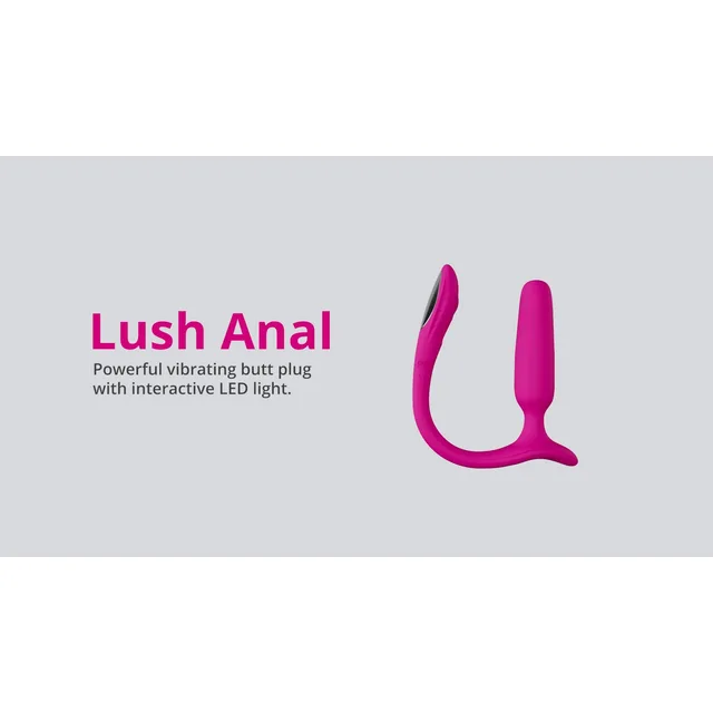 Lovense Lush Anal profile graphic showing curved neck and flared base