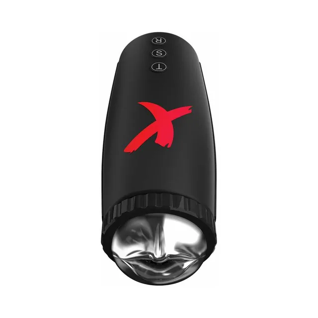 PDX Elite Moto-Bator Clear Black Stroker front view with clear lower opening