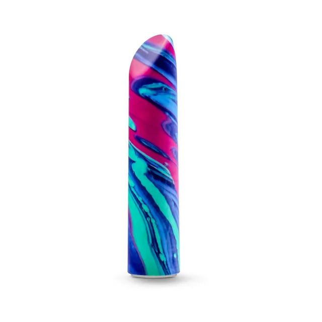 Upright view of teal-pink-blue Sublime bullet
