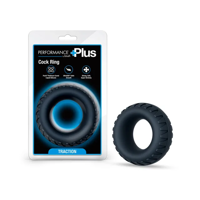 Performance Plus Traction black ring beside package
