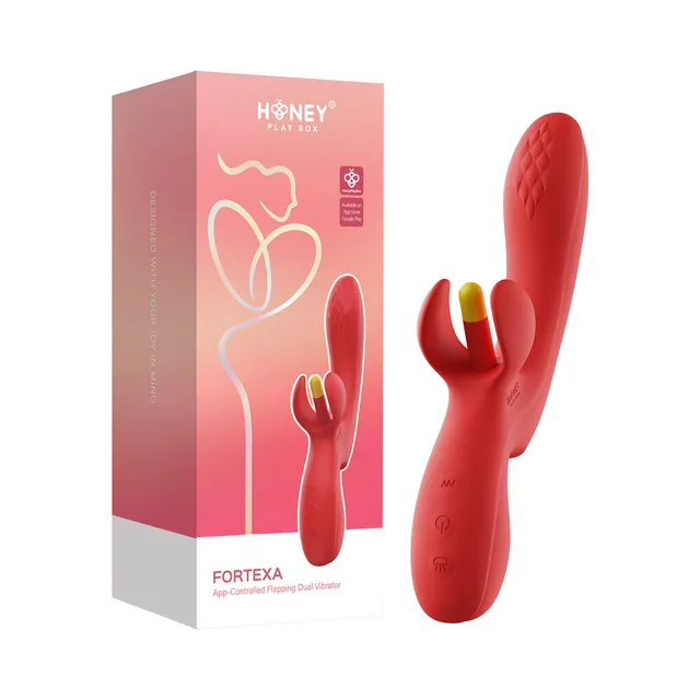 Red Honey Play Box Fortexa dual stimulator beside pink box