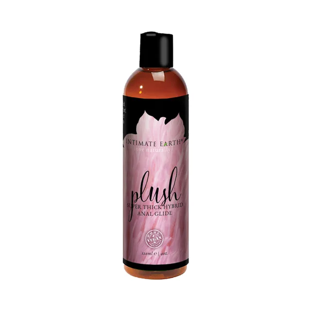 Intimate Earth Plush 4 oz amber bottle with black cap