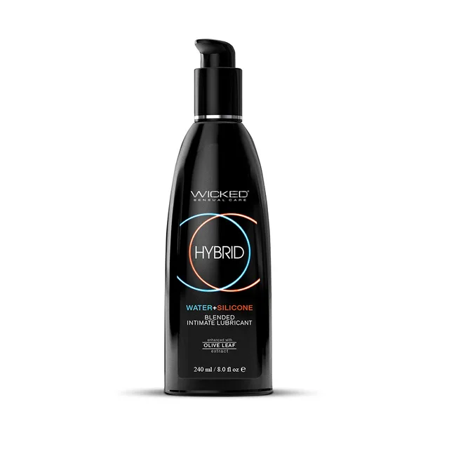 Wicked Hybrid 8-ounce lubricant black pump bottle front view