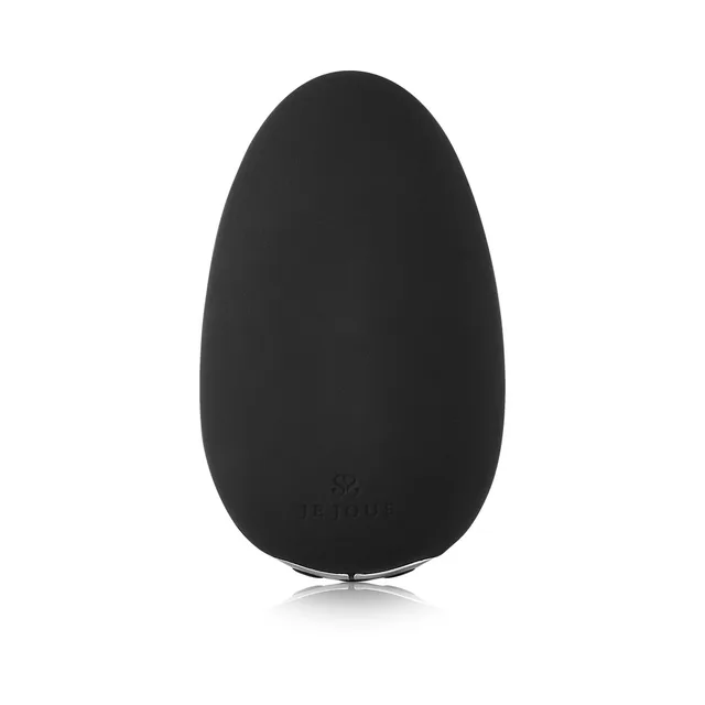 Upright front view of black Mimi pebble vibrator