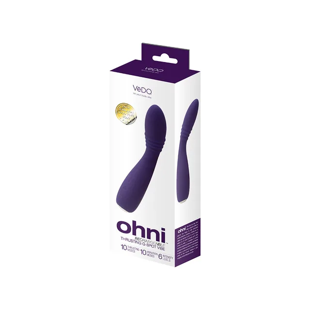 VeDO Ohni purple curved rechargeable vibrator in white box