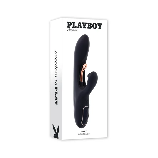 Playboy Aureus 2 AM black rabbit vibrator in retail box