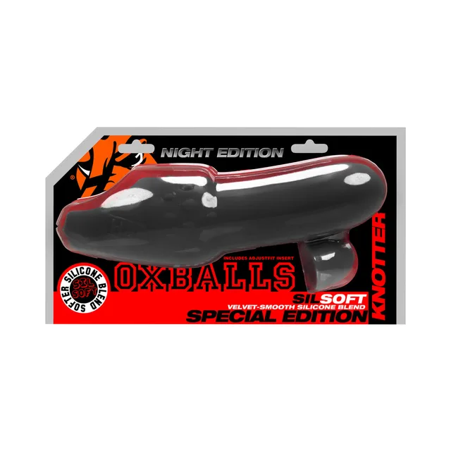 Oxballs Knotter Night black knotted silicone cocksheath package