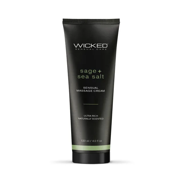 Front of Wicked Sage and Sea Salt 4 oz black tube
