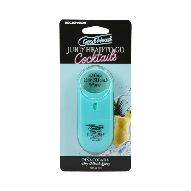 Juicy Head To-Go Pina Colada aqua spray on hanging card