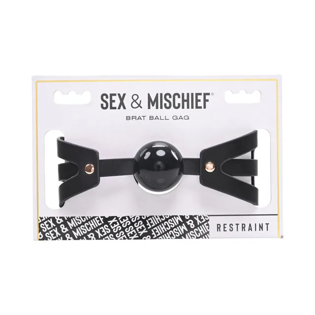 Sportsheets Sex and Mischief Brat black ball gag inside front retail package