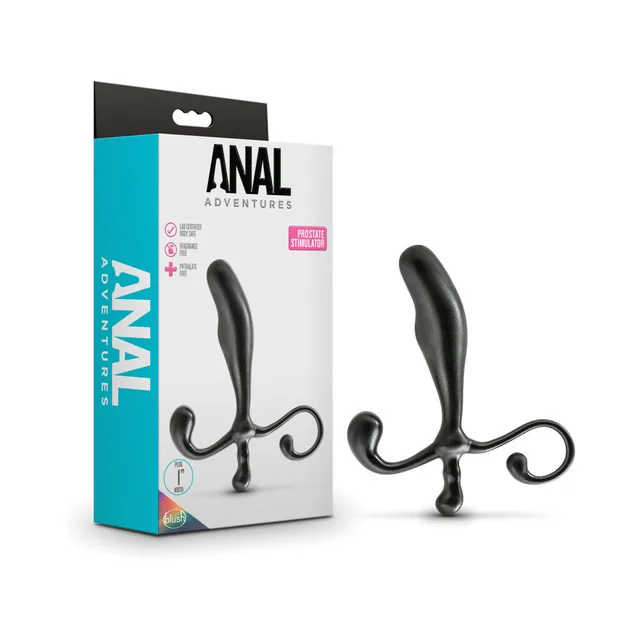Anal Adventures black prostate stimulator retail box