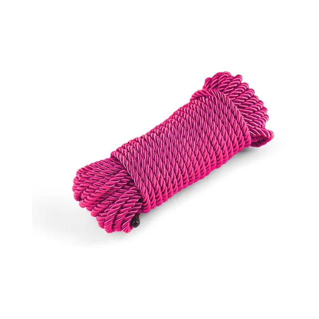 NS Novelties Bound 50 ft pink rope compact bundle with twisted strands and looped ends
