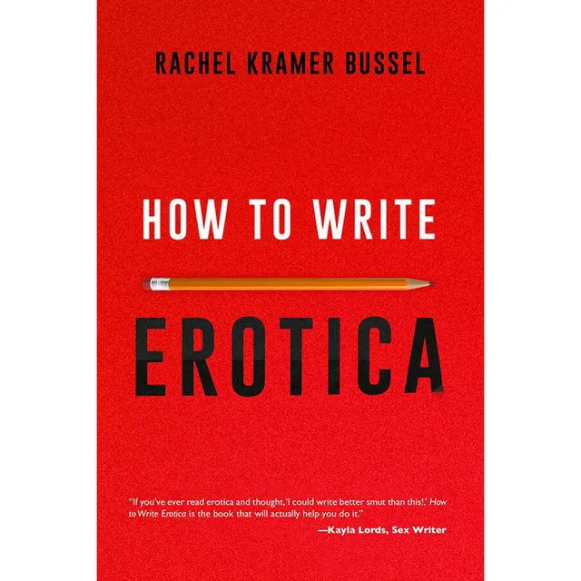 red How to Write Erotica paperback with white and black block lettering