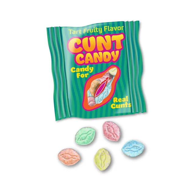 Cunt Candy five-piece bag with assorted pastel candies