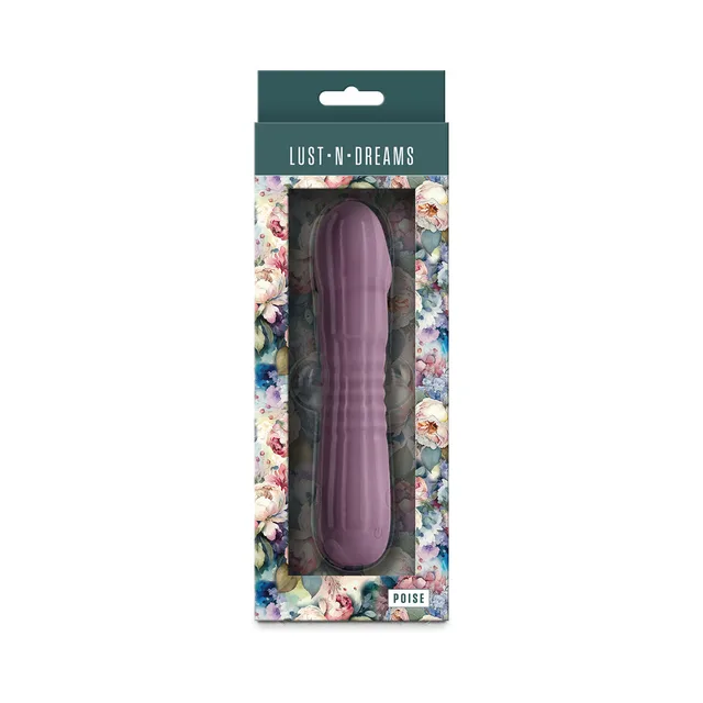 Lust-n-Dreams Poise mauve ribbed thrusting vibrator in floral window box