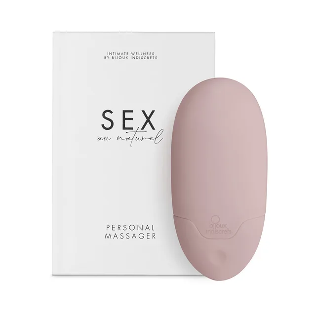 light pink oval Sex au Naturel personal massager standing beside a white retail box