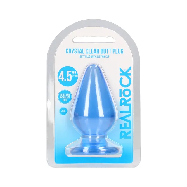 RealRock blue 4.5-inch anal plug retail pack
