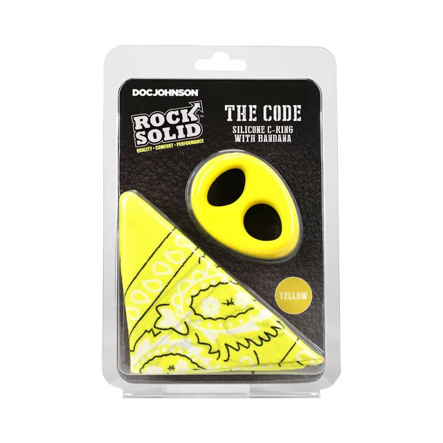 Rock Solid yellow double-opening C-ring with yellow bandana