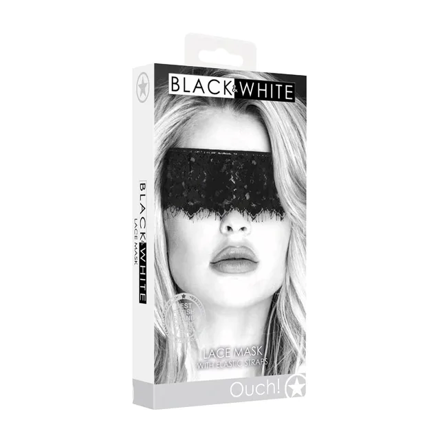 Shots Ouch black lace blindfold retail box