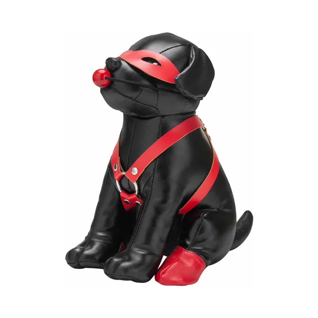 Prowler RED Booted Up Bandit puppy figure seated black figure with red harness eye mask ring gag and rear boots