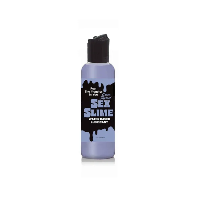 Opaque-purple Sex Slime 2 oz bottle with black flip-top cap