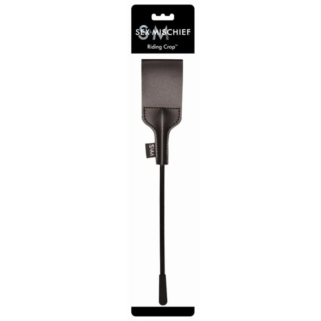 Sportsheets Sex and Mischief black riding crop in retail package