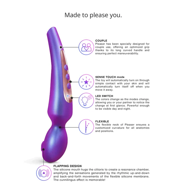 Pleaser Night feature diagram with curved shaft and rounded base