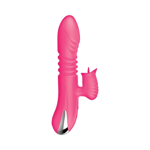 Front view of pink Intruder Thruster with ridged shaft