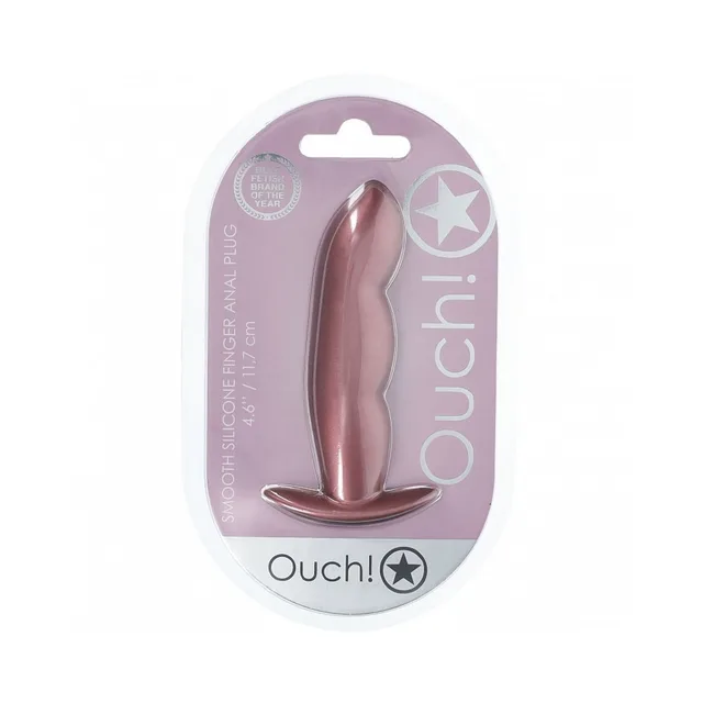 Shots Ouch rose-gold finger silicone plug plug sealed in pink oval blister pack