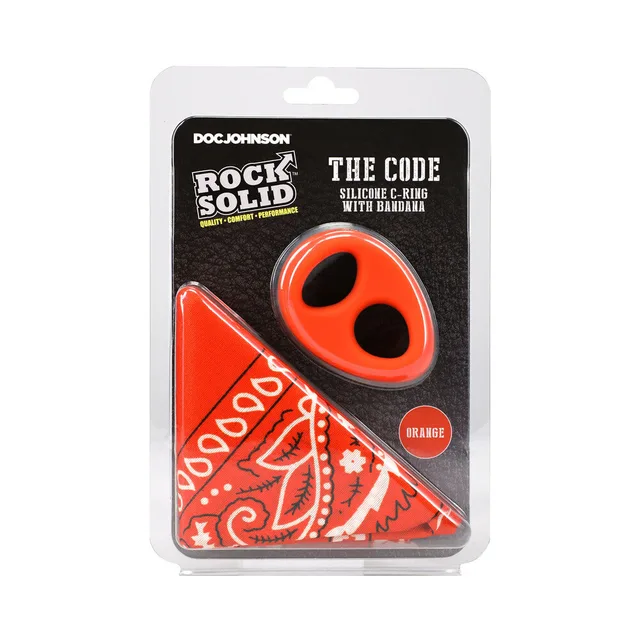 Rock Solid orange double-opening C-ring with orange bandana