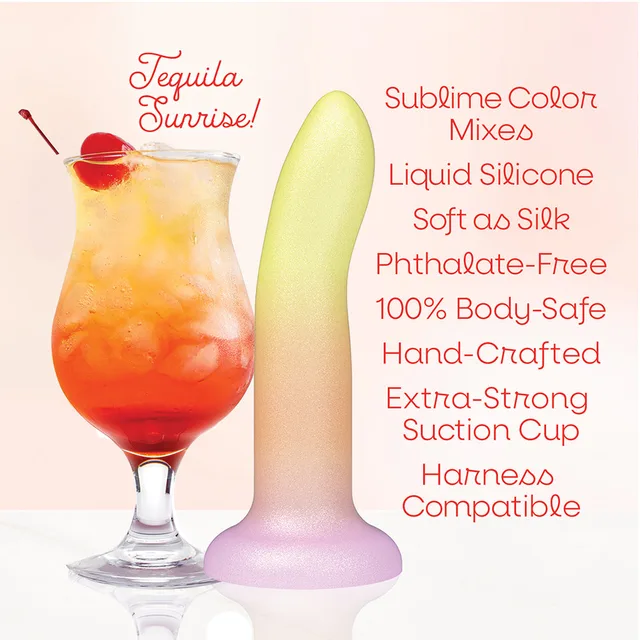 Mixers Tequila Sunrise 8-inch gradient dildo color and material feature graphic