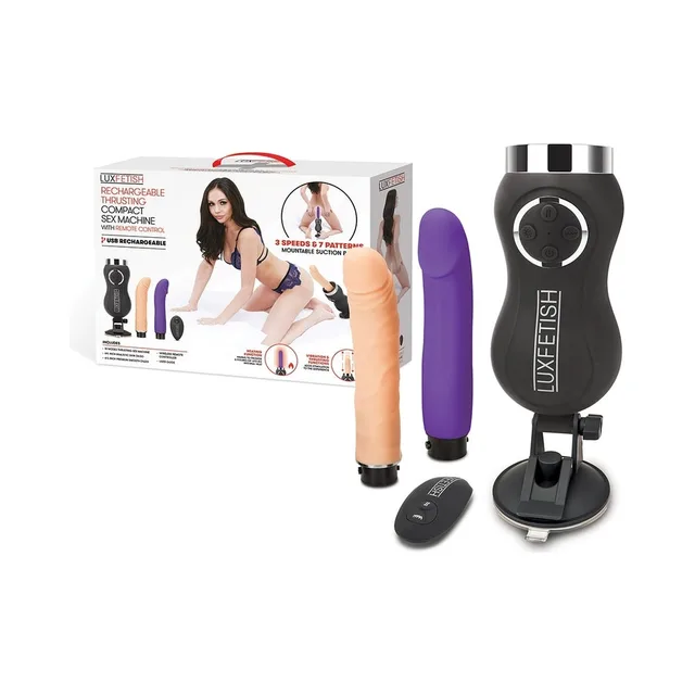 Lux Fetish machine, remote and two silicone attachments