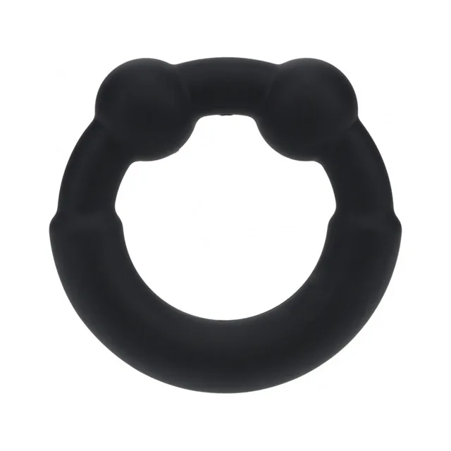 Black LEVELZ circular ring with six raised outer sections