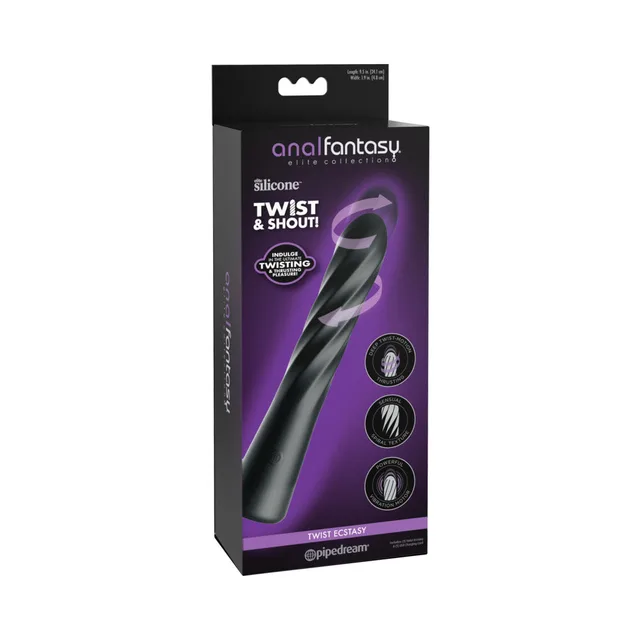 Anal Fantasy Elite Twist Ecstasy black massager black retail box front