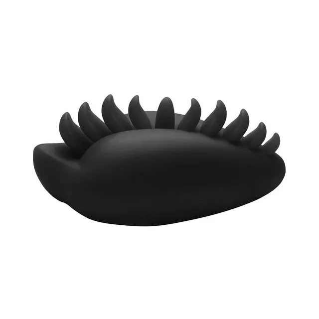 Banana Pants Shagger black silicone tipped base cover low side view of curved tips